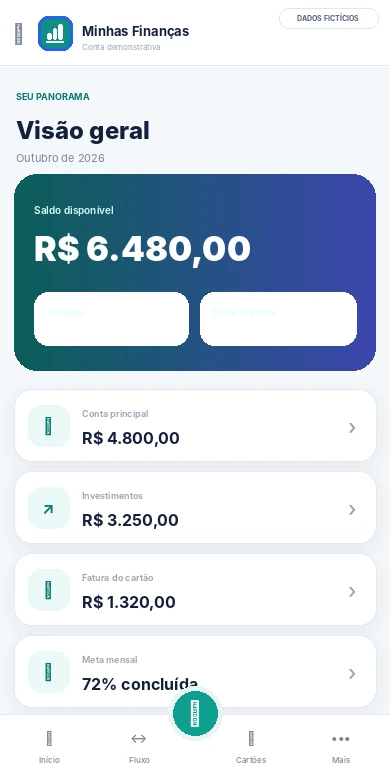Versão móvel do Minhas Finanças